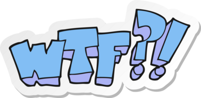 autocollant d'un symbole wtf de dessin animé png