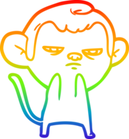 Regenbogen-Gradientenlinie Zeichnung Cartoon-Affe png