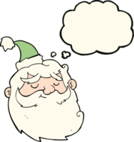 cartoon santa claus face with thought bubble png