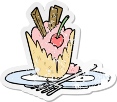 distressed sticker of a cartoon dessert png