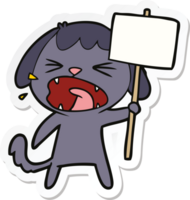 sticker of a cute cartoon dog barking png