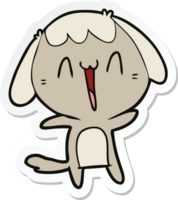 sticker van een cartoon lachende hond png