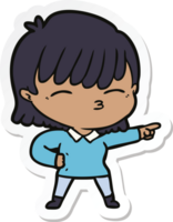 sticker of a cartoon woman png