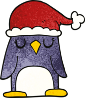 pinguino di natale di doodle del fumetto png