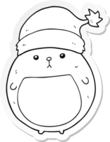 sticker of a cute cartoon christmas bear png