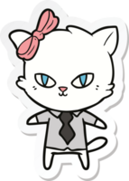 sticker of a cute cartoon cat boss png