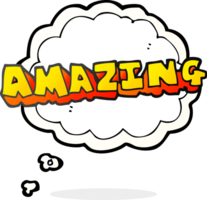 thought bubble cartoon amazing word png