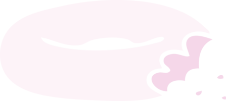 quirky hand drawn cartoon bitten donut png