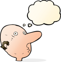 cartoon balding man with thought bubble png