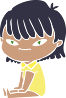 flat color style cartoon woman png