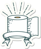 sticker of tattoo style toilet paper png