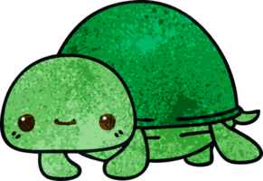 eigenzinnige handgetekende cartoonschildpad png