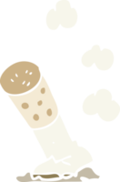 illustration en couleur plate d'une cigarette de dessin animé png