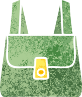 grüne Tasche der Retro- Illustrationsartkarikatur png