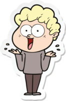 sticker of a cartoon happy man png