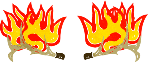 cartone animato fiammeggiante corna png