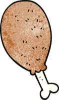 cartone animato scarabocchio cucinato pollo gamba png