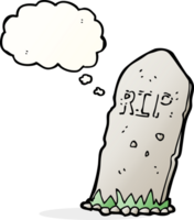 cartoon spooky grave with thought bubble png