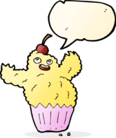 tecknad serie muffin monster med Tal bubbla png