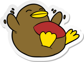 distressed sticker of a Cartoon Robin png
