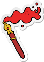 autocollant d'un stylo plume de dessin animé png