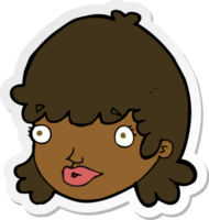 sticker of a cartoon staring girl png