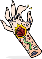 cartone animato tatuaggio mano png