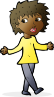 cartoon woman with no worries png