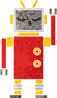 retro illustration stil tecknad robot png