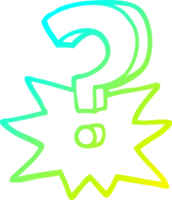 cold gradient line drawing cartoon question mark png