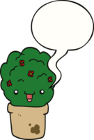 cartoon shrub in pot and speech bubble png