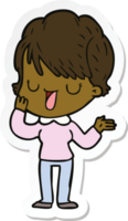 sticker of a cartoon woman talking png