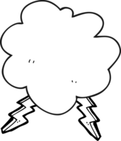 Preto e branco desenho animado tempestade nuvem png