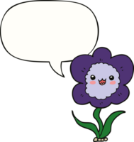 cartoon bloem en tekstballon png