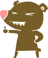 flat color style cartoon bear giving thumbs up png