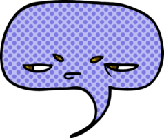 cartoon doodle speech bubble with face png