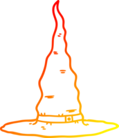 varm lutning linjeteckning tecknade häxor hatt png