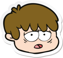 autocollant d'un visage masculin de dessin animé png