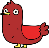 Cartoon-Doodle roter Vogel png