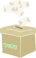 flat color illustration of a cartoon ballot box png
