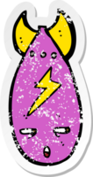 retro distressed sticker of a cartoon bomb png