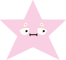 peixe estrela de desenho retrô de cor lisa png