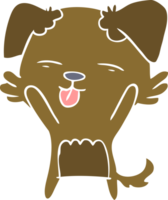 flat color style cartoon dog sticking out tongue png