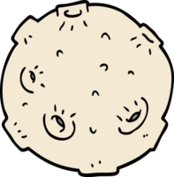 cartoon doodle moon with craters png