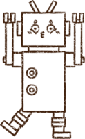 Robot Surrendering Charcoal Drawing png