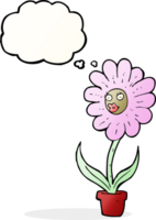 cartoon flower with thought bubble png