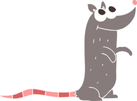 egale kleurenillustratie van een cartoonrat png