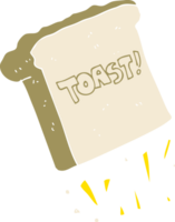 illustration en couleur plate d'un toast de dessin animé png