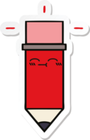 autocollant d'un crayon de dessin animé mignon png