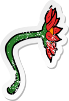 adesivo retrô angustiado de uma flor de desenho animado png